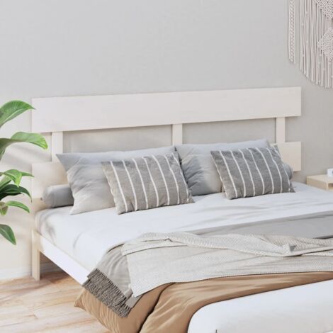 Tête de lit，Panneau de lit，Pour Lit adulte，Design industriel Blanc 184x3x81 cm Bois massif de pin XZZ67730 (1/5)