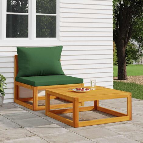 Ensemble de canapés de jardin coussins,Canapé d'extérieur,Banquette / Sofa / Divan de jardin 2 pcs bois massif acacia MEMV545900 (1/5)