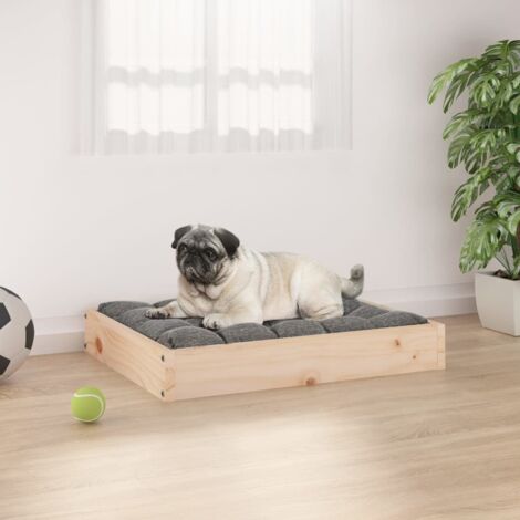 Lit pour chien Lit pour animal Corbeille pour chien Panier pour chien 61,5x49x9 cm Bois de pin solide XFNT67043 (1/5)