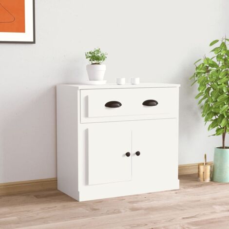 Buffet，Bahut， Meuble de Rangement pour Salon, Salle à Manger blanc 70x35,5x67,5 cm bois d'ingénierie, Armoire de Rangement FBV45194 (1/5)