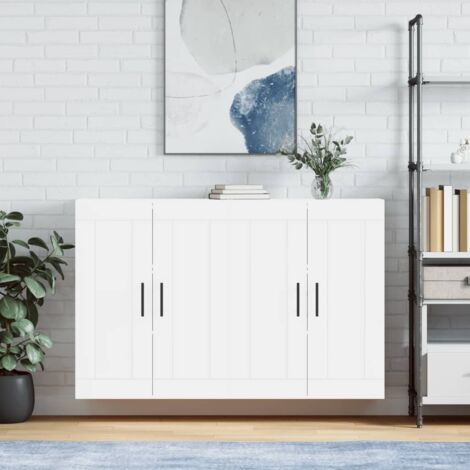 Lot de 2 Armoires murales,Armoire de rangement,Armoire suspendue blanc bois d'ingénierie CNEI862033 (1/5)