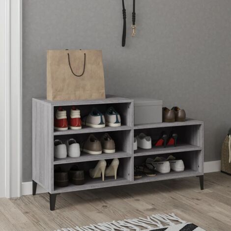 Armoire à chaussures Meuble à chaussures Étagère de rangement Sonoma gris 102x36x60 cm Bois d'ingénierie RTJEX541639 (1/5)