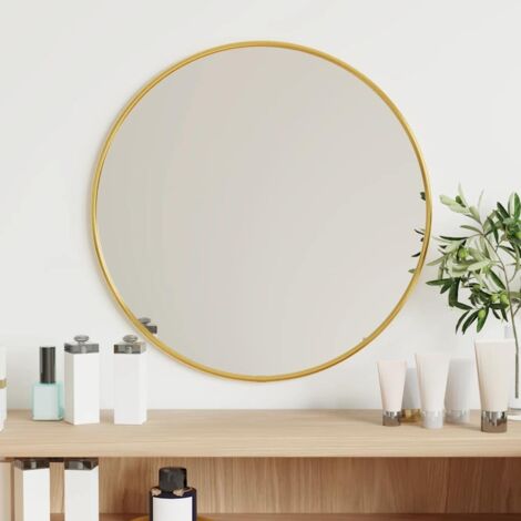 Miroir mural Miroir déco pour Salle de bain,Salon,Chambre Doré Ø 40 cm Rond DZNZN572822 (1/5)
