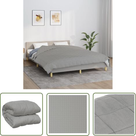 The Living Store Couverture lestée Gris 200x200 cm 13 kg Tissu - Couverture Lestée - Couverture Poids - Literie - Sommeil Profond - Relaxation (1/5)