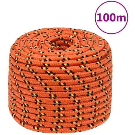 Corde de bateau,Cordage durable et solide Orange 14 mm 100 m Polypropylène -BV63779 (1/5)