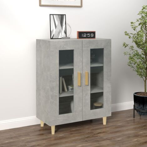 Buffet，Bahut， Meuble de Rangement pour Salon, Bureau Gris béton 69,5x34x90 cm Bois d'ingénierie, Armoire de Rangement FBV68813 (1/4)