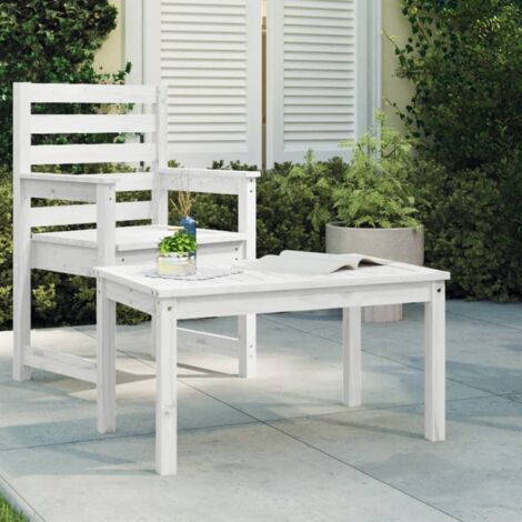 Table de jardin Table de patio Table d'extérieur blanc 82,5x50,5x45 cm bois massif de pin BZTHBS646563 MaisonChic (1/5)