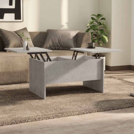 Table basse, Table de Salon, Table d'appoint, Design Moderne Gris béton 80x50x42,5 cm Bois d'ingénierie XZZ40007277 (1/5)