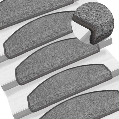 Tapis d'escalier 10 pcs,Marchettes d'escalier,Protections d'escalier 65x24x4 cm Gris foncé DVNEI686455 (1/5)