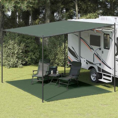 Tapis extérieur Tapis de tente Tapis de jardin 300 x 400 cm PEHD Vert BZTE880539 (1/5)