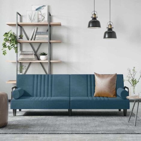 Canapé-lit Chaise Longue au Sol Canapé convertible avec accoudoirs bleu velours XZZZ155669 (1/5)