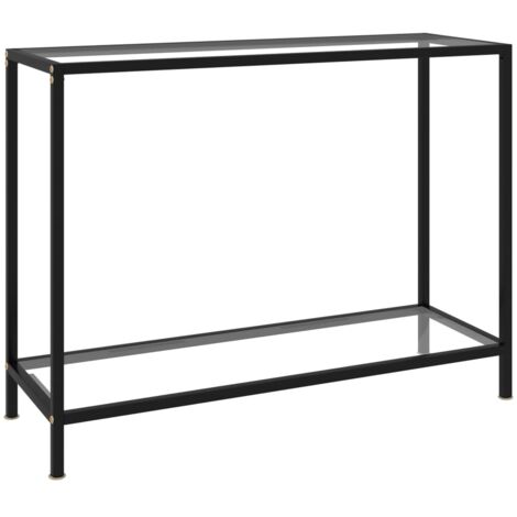 Table console,Table d’Entrée, Bout de Canapé, Table d'Appoint pour Couloir, Entrée, Salon, Style Industriel Transparent 100x35x75 cm Verre trempé GHBN653177 (1/5)