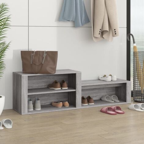 Armoire à chaussures Meuble à chaussures Étagère de rangement Sonoma gris 150x35x45 cm Bois d'ingénierie RTJEX823326 (1/5)