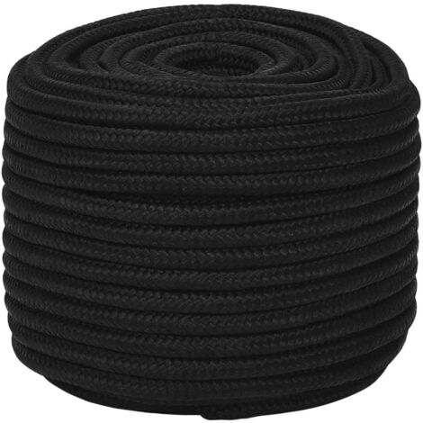 Corde de travail  Cordage pour la Décoration, le Bricolage, le Jardinage Noir 12 mm 100 m Polyester XRJR854251 (1/5)