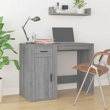 Bureau  Table de travail  Bureau d'ordinateur Sonoma gris 100x49x75 cm Bois d'ingénierie BZRNR671371 (1/5)