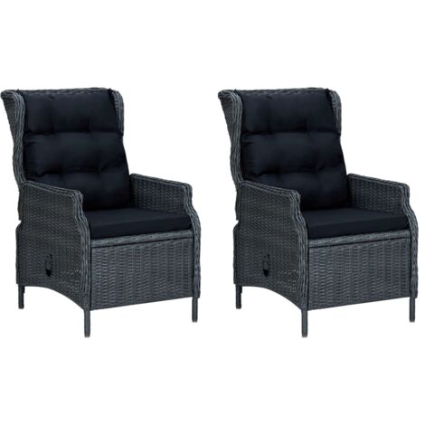 9 pcs Ensemble à dîner de jardin, Mobilier à dîner de jardin, Table et Chaises à Manger avec coussins Résine tressée Gris foncé MKPO20529 (1/5)