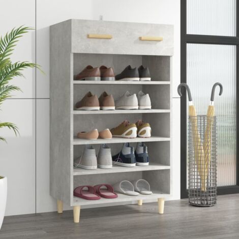 Armoire à chaussures Meuble à chaussures Étagère de rangement Gris béton 60x35x105 cm Bois d'ingénierie RTJEX227761 (1/5)