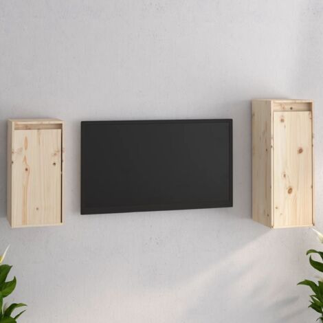 2 pcs Meubles TV, Banc TV, Support de Télévision, Meuble TV de salon Bois massif de pin YHJ52940 (1/5)