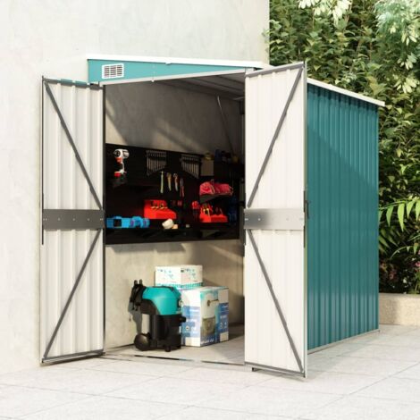 Abri de jardin remise pour outils,Cabane Remise de Jardin pour Stockage mural Vert 118x194x178 cm Acier galvanisé - FR28998 (1/5)