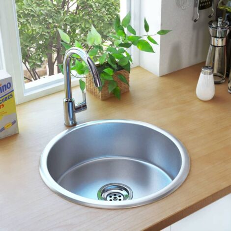Évier de cuisine,Évier 1 Bac,Vasque pour cuisine avec crépine et piège Acier inoxydable MEMV496004 (1/5)