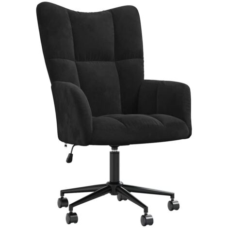 Chaise de relaxation Fauteuil de relaxation Chaise de Salon Relax Intérieur Noir Velours BSRHS212856 (1/5)