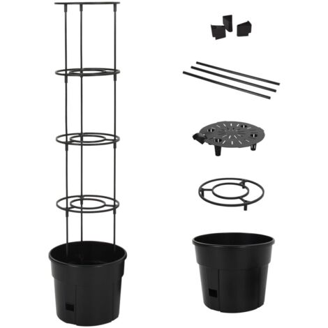 Jardinière à tomate Anthracite Pot de fleurs Bac à fleurs Ø29,5x115 cm Polypropylène BVDXN138455 (1/5)