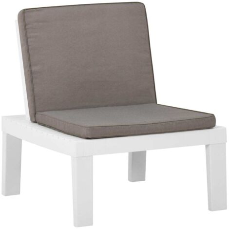 Chaise de salon de jardin et coussin  Siège d'extérieur  Banc de terrasse  Chaise de terrasse Plastique Blanc XFNRX821922 (1/5)