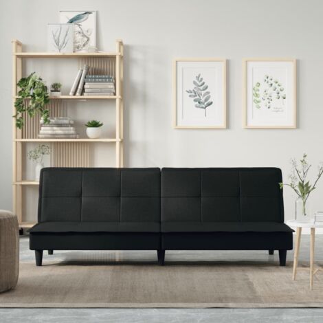 Canapé-lit  Canapé convertible  Chaise Longue au Sol pour Chambre Salon Bureau noir tissu XZZ3325 (1/5)