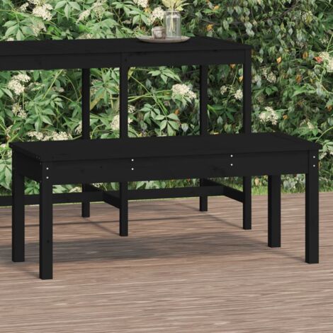 Banc de jardin Banquette de jardin Siège/Chaise noir 109x44x45 cm bois massif de pin BTEB15837 (1/5)