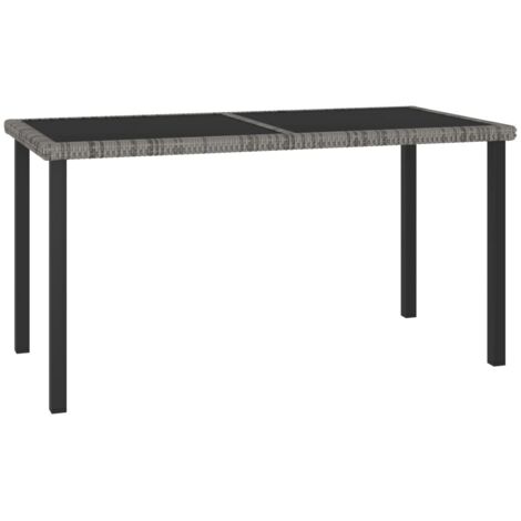 Table de jardin Table de Salle à Manger Table à dîner Table de cuisine Gris 140x70x73 cm Résine tressée BZTHBS274223 (1/5)