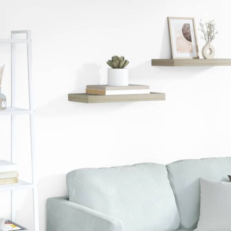 Étagère murale flottante Étagère suspendue Chêne 50x23x3,8 cm MDF BRZH165374 (1/5)