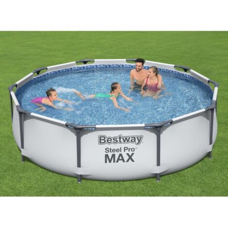 Longziming – Piscine tubulaire hors sol 305x76 cm – Acier résistant à la corrosion – Parois 3 plis PVC et polyester – Capacité 4678 L – Installation rapide en 20 min