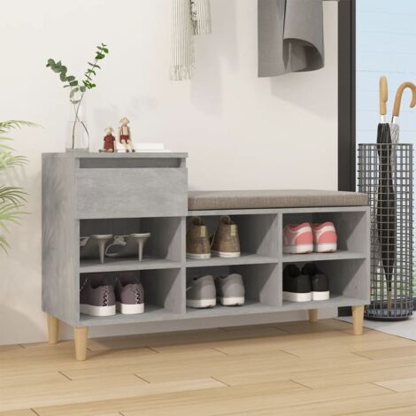 Armoire à chaussures Meuble à chaussures Étagère de rangement Gris béton 102x36x60 cm Bois d'ingénierie RTJEX284640 (1/5)