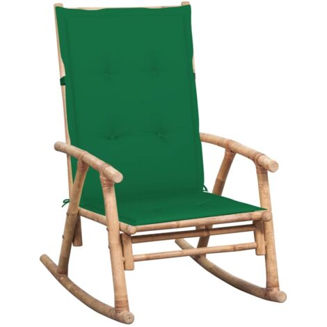 Chaise à bascule avec coussin Rocking chair Fauteuil à bascule Fauteuil de relaxation Bambou BSRHS598577 (1/5)