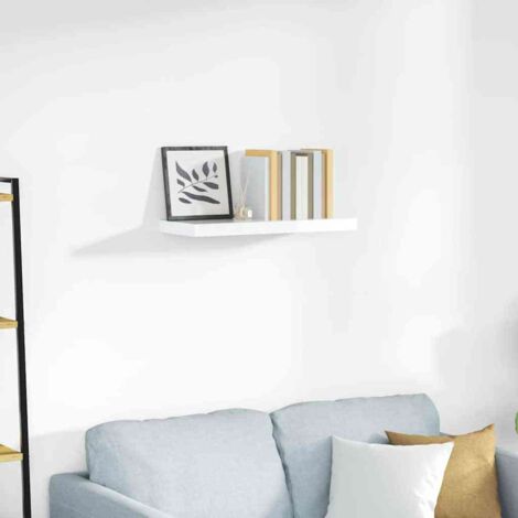 Étagère murale flottante Étagère suspendue Blanc brillant 60x23,5x3,8 cm MDF BRZH866100 (1/5)