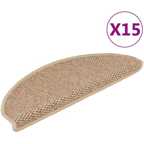 Tapis d'escalier autocollants 15 pcs,Marchettes d'escalier,Protections d'escalier 65x21x4 cm Sable DVNEI476928 (1/5)