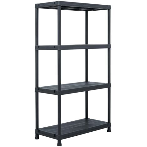 Étagère de rangement Armoire de rangement Noir 100 kg 60x30x138 cm Plastique BRZH698779 (1/5)