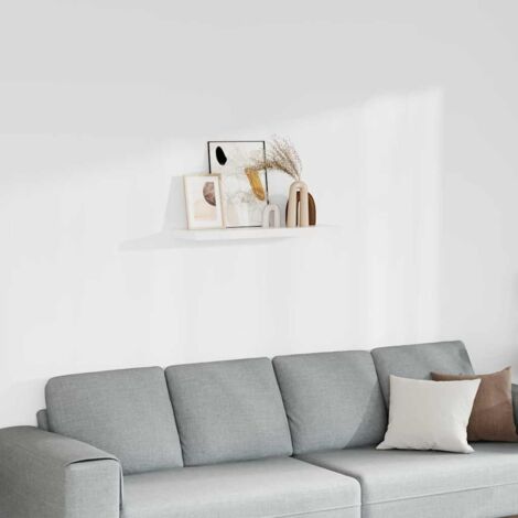 Étagère murale flottante  Étagère suspendue Blanc 80x23,5x3,8 cm MDF BRZH291296 (1/5)
