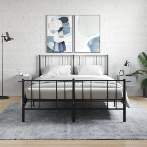 Lot de 2 Tables de chevet murales，Etagère murales, Tables de chevet flottantes gris béton 35x35x20 cm XZZ973789 (1/5)
