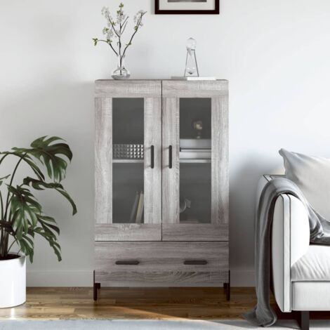 Buffet haut Bahut haut Meuble de Rangement pour Salon, Salle à Manger, Cuisine sonoma gris 69,5x31x115 cm bois d'ingénierie XZZ469705 (1/5)