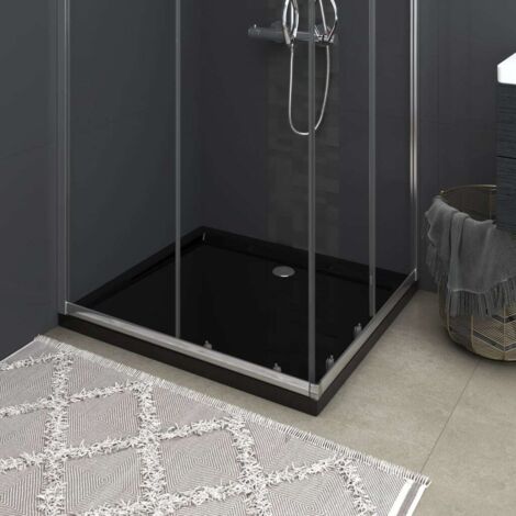 Receveur de Douche Antidérapant Moderne rectangulaire ABS Noir 80x90 cm -Q8932 (1/5)