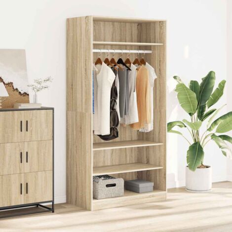 Garde-robe,Armoire de Rangement,Étagères Vêtements Chêne sonoma 100 x 50 x 200 cm Aggloméré VDVM284294 (1/5)