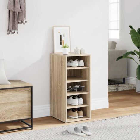 Armoire à chaussures Meuble à chaussures Étagère de rangement Chêne Sonoma 31,5x35x70 cm Aggloméré RTJEX956086 (1/5)