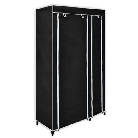 Garde-robe,Armoire de Rangement,Étagères Vêtements pliable Noir 110 x 45 x 175 cm VDVM558382 (1/5)