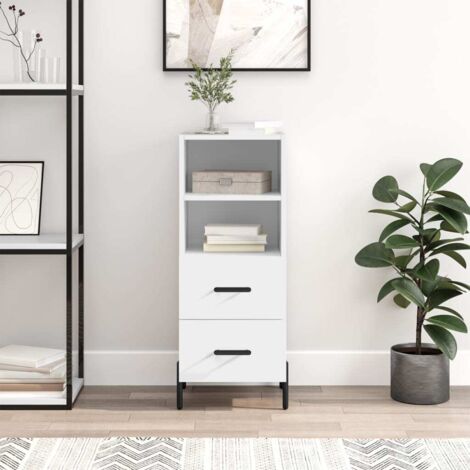 Buffet，Bahut，Meuble de Rangement pour Salon, Salle à Manger, Cuisine blanc 34,5x34x90 cm bois d'ingénierie XZZZ989585 (1/5)