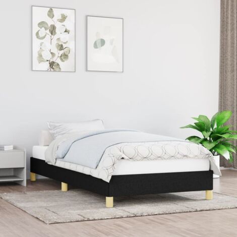 Lit adulte Cadre de lit Facile à monter pour Adultes, Adolescents, Enfants Noir 80x200 cm Tissu BNDET2912373 (1/5)