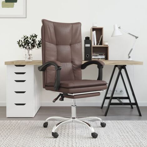 Chaise de Bureau Ergonomique,Fauteuil inclinable de bureau, Chaise Gaming Marron Similicuir FNNF723179 (1/5)