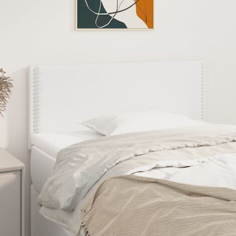 Tête de lit，Panneau de lit，Pour Lit adulte，Design industriel Blanc 100x5x78/88 cm Similicuir XZZ67815 (1/5)
