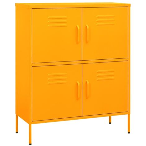 Meuble de Rangement,Armoire de rangement Jaune moutarde 80x35x101,5 cm Acier -77320 (1/5)