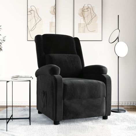 Fauteuil inclinable,Fauteuil Salon,Chaise Loisir et ReposSiège noir velours FNNF575496 (1/5)